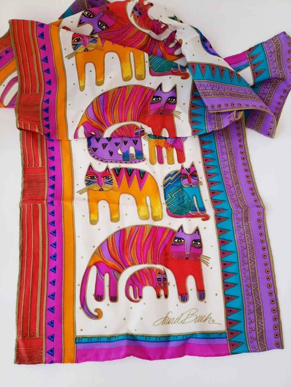 Vintage Laurel Burch Silk Scarf